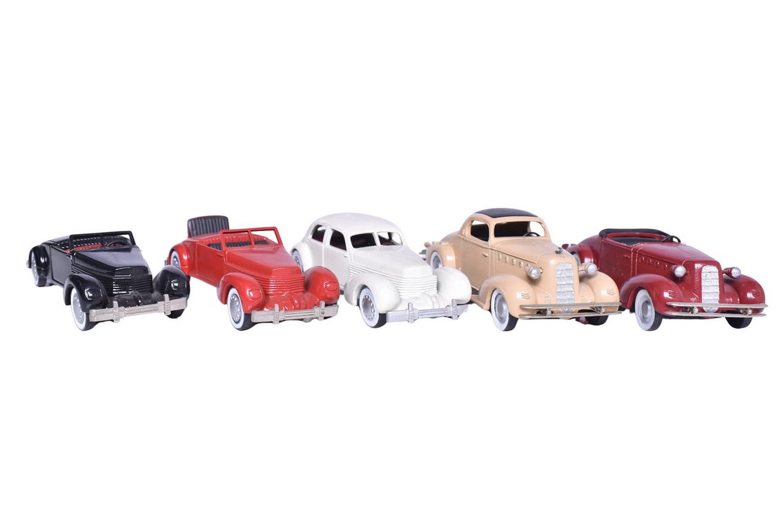 Five Nostalgic Miniatures Car Models - 1936 Cord 810-812 and 1934 La Salle