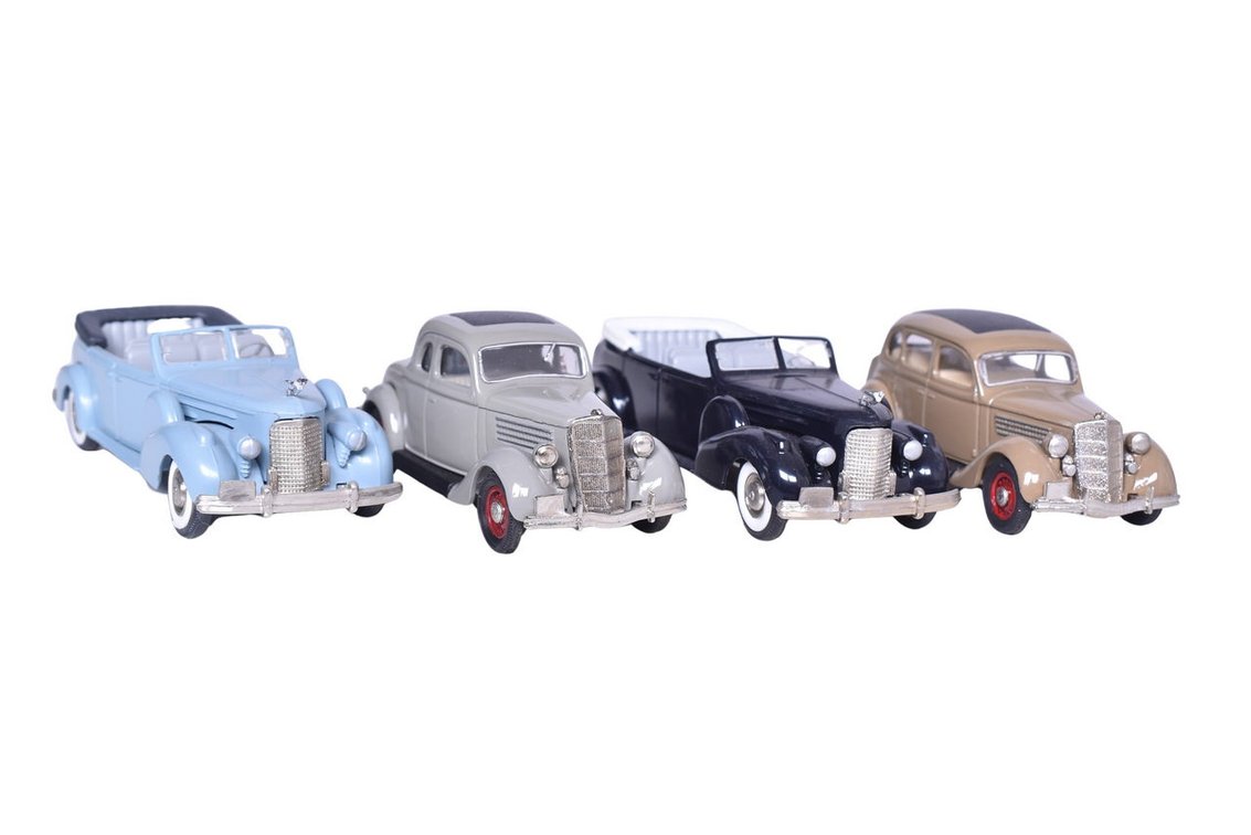 Four Rextoys Car Models - 1935 Ford V8 and 1938 Cadillac V16