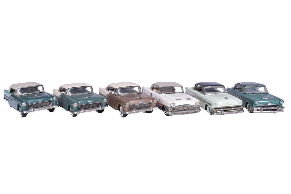 Six Collector's Classics '50s Car Models -  Chevrolet, Mercury, Ford Sunliner, Packard