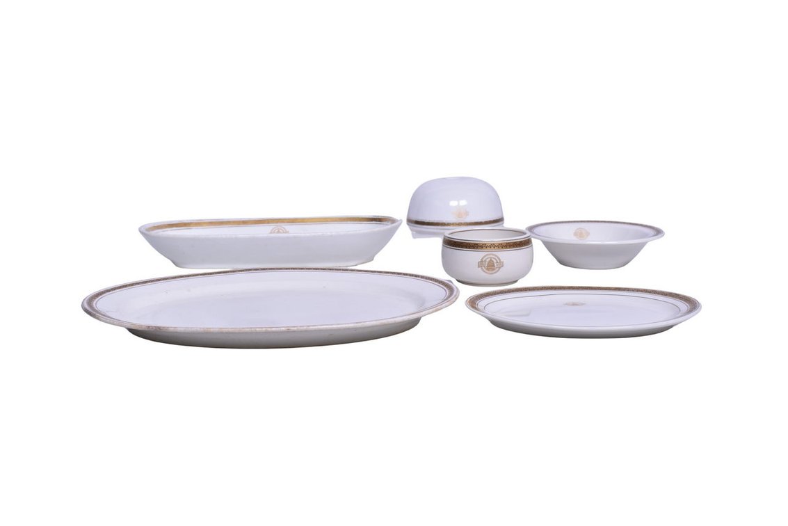 Six Pieces of Baltimore & Ohio Railroad China Capitol Oval Dining Car China - Bread Dish, Pancacke Topper, Bouillon Cup, etc