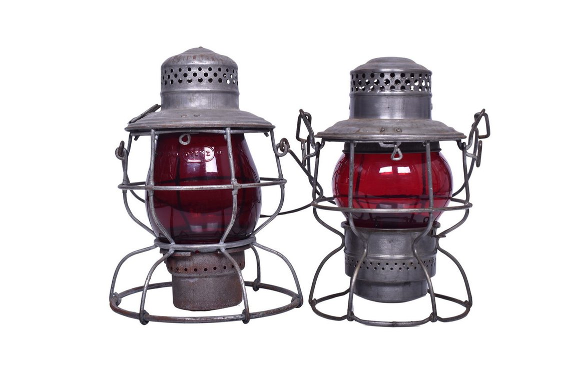 Pair of South Railroad Lanterns - Nashville Chattanooga & St. Louis and Virginian