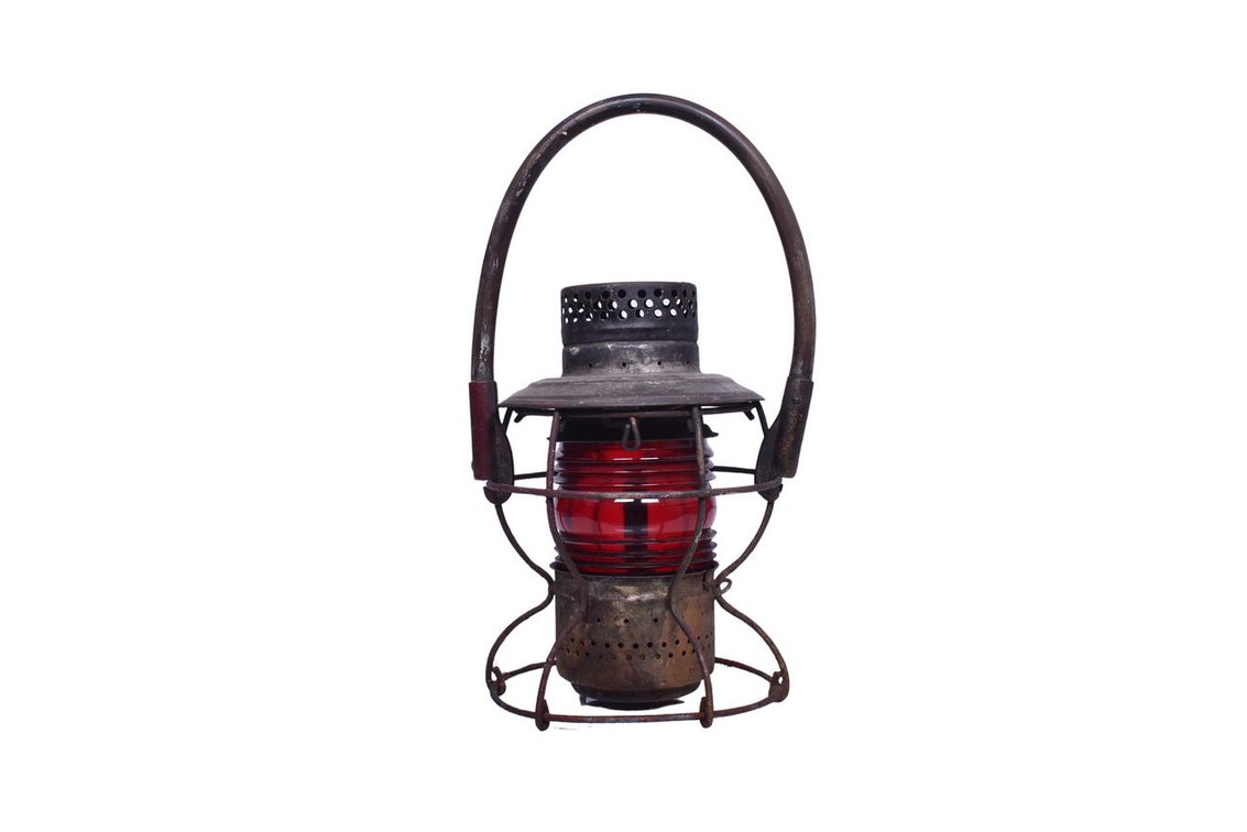 Handlan Long Island Railroad Lantern with Wooden Bale