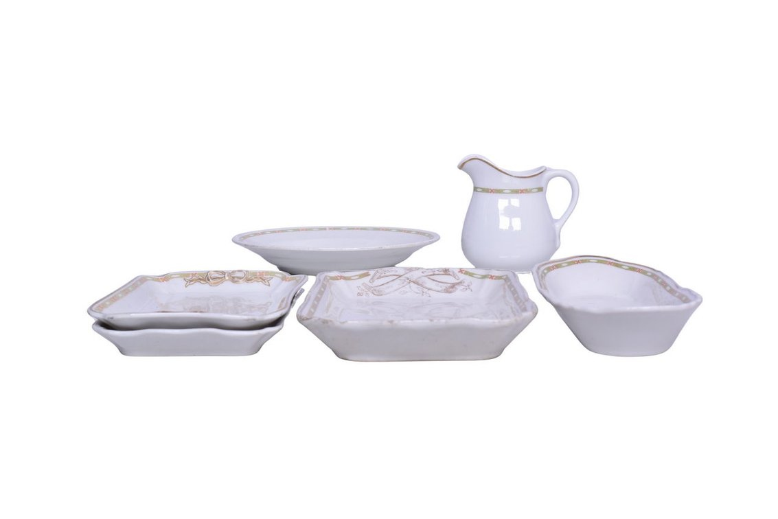 Collection of China for New York Central Railroad - Vanderbilt Celery Dish, Large Bowl, Platters