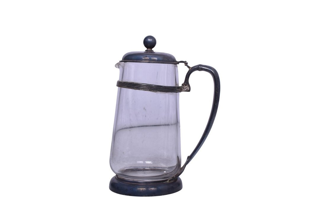 Atlantic Coast Line Railroad International Silver Glass Water Carafe