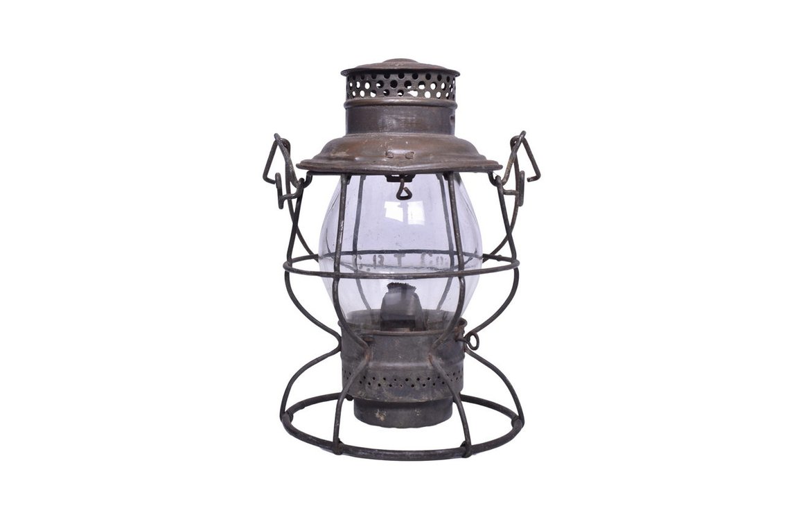 Adlake Reliable Chicago Rapid Transit Co. Railroad Lantern w/ Etched Globe