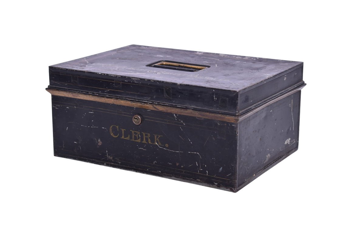 Quincy & Boston Street Railway Co. Metal Clerk Box