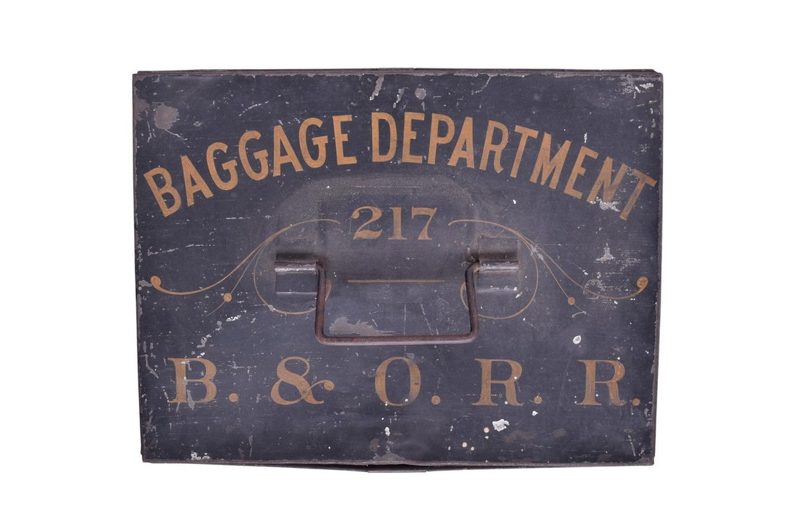 Baltimore and Ohio Railroad Hand Painted Metal Baggage Department Box