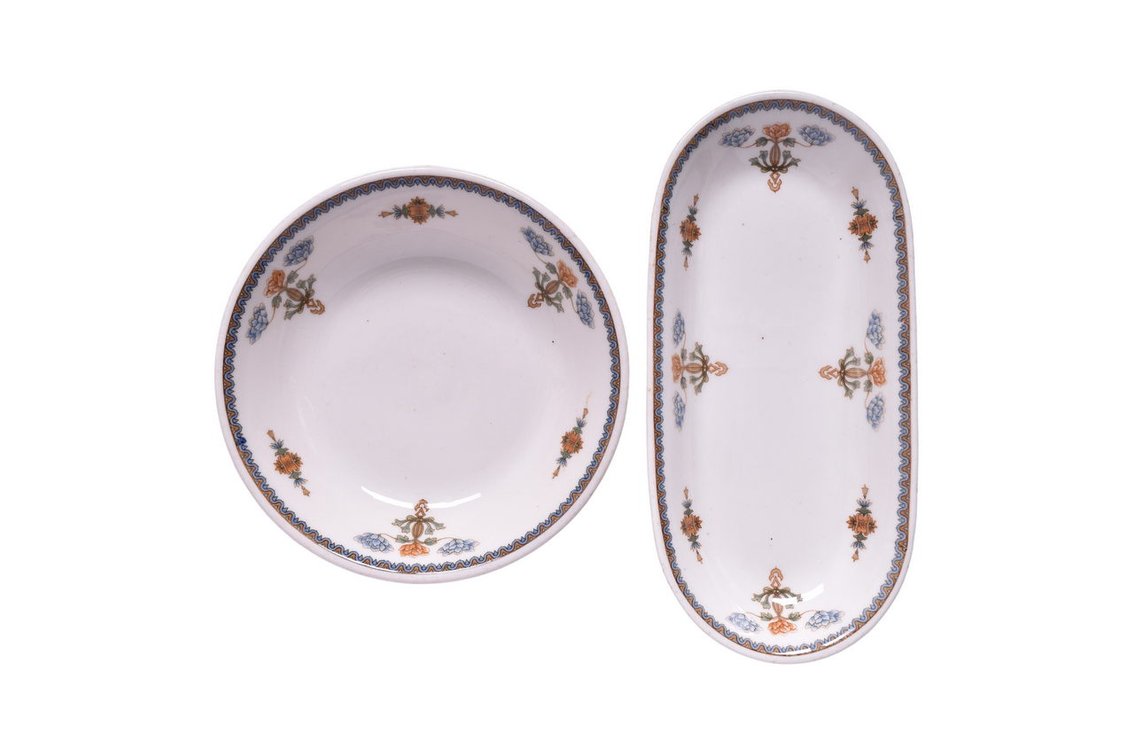 Louisville & Nashville Railroad China Regent Fruit Bowl and Oval Relish Tray