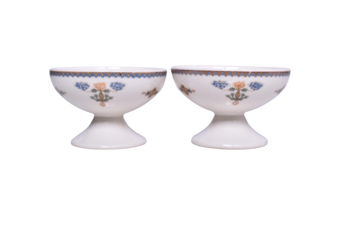 Pair of Louisville & Nashville Railroad China Regent Pedestal Ice Cream Cups