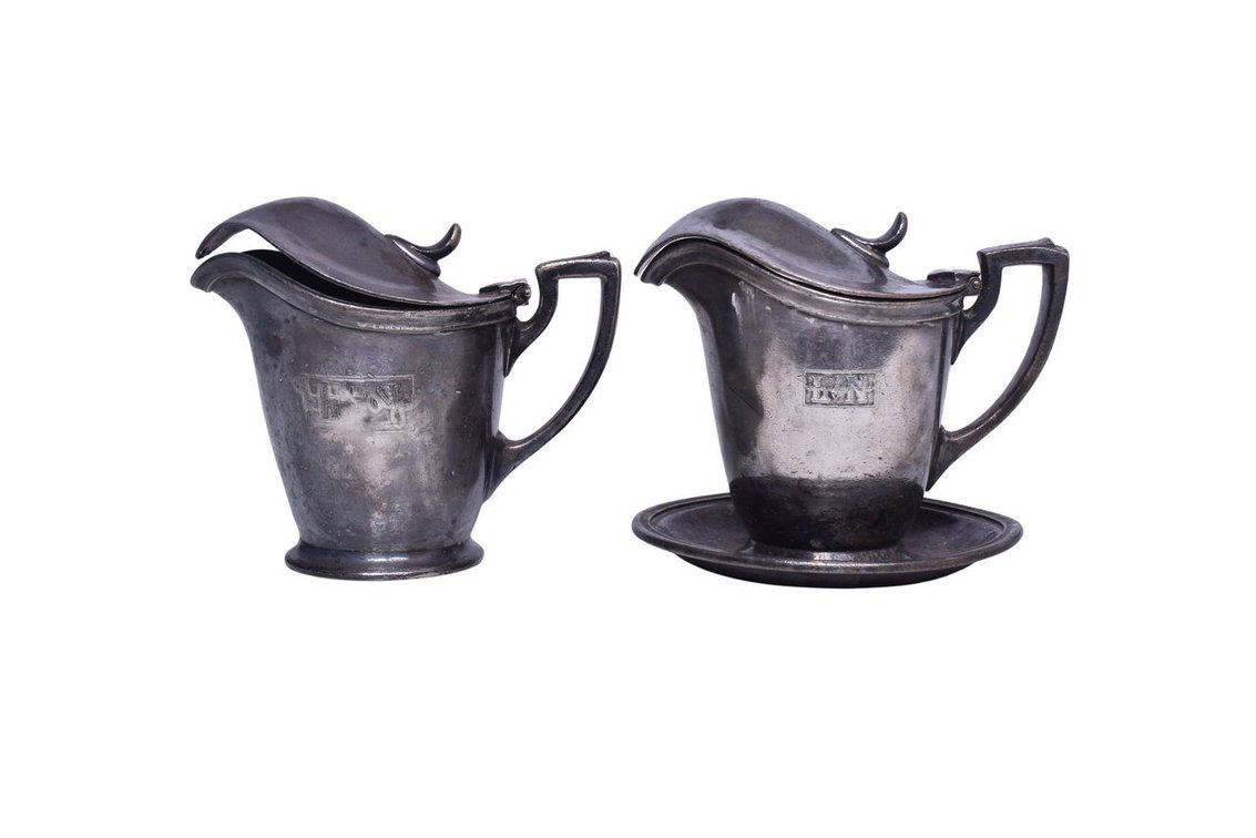 Pair of Louisville and Nashville Railroad International Silver Creamers