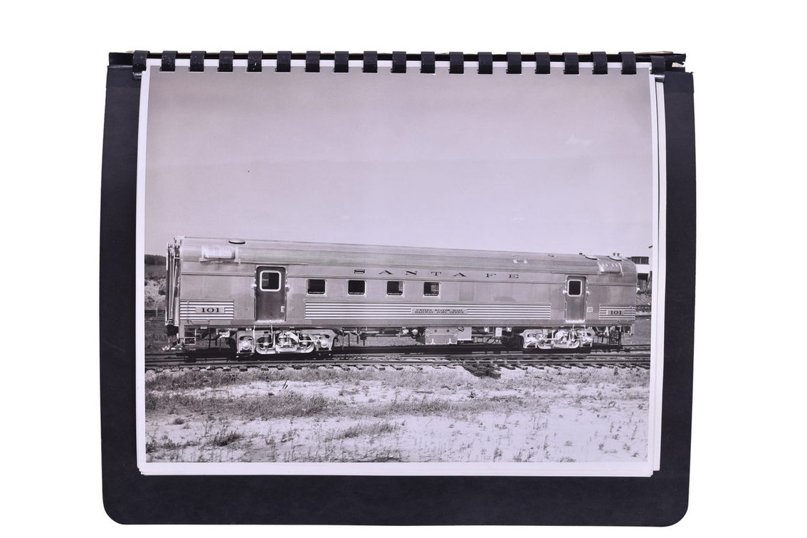 Group of Santa Fe Baggage Car Photos and Proposal Binder from Budd Archives
