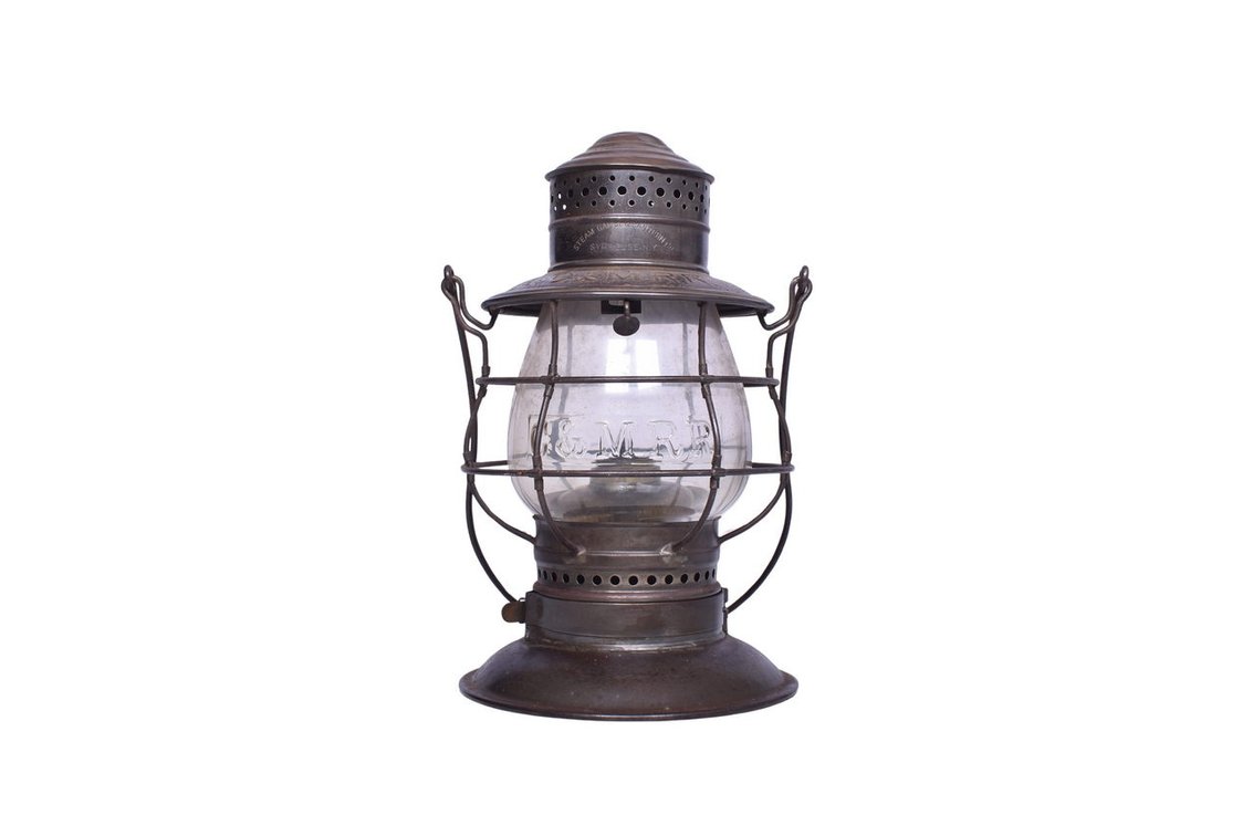 Steam Gauge & Lantern Co. Chicago & Milwaukee Railroad Brass Top, Bell Bottom Lantern