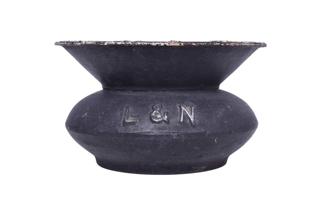 Louisville and Nashville Cast Iron and Porcelain Spittoon / Cuspidor