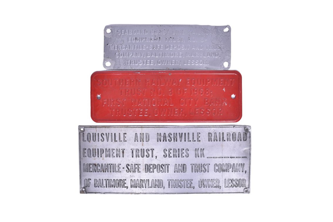 Three Railroad Trust Plates - Seaboard Coast Line, Southern, Louisville & Nashville