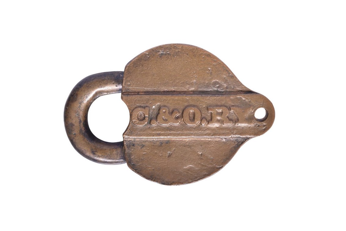 Chesapeake and Ohio Railroad Slaymaker Brass Heart Shaped Switch Lock