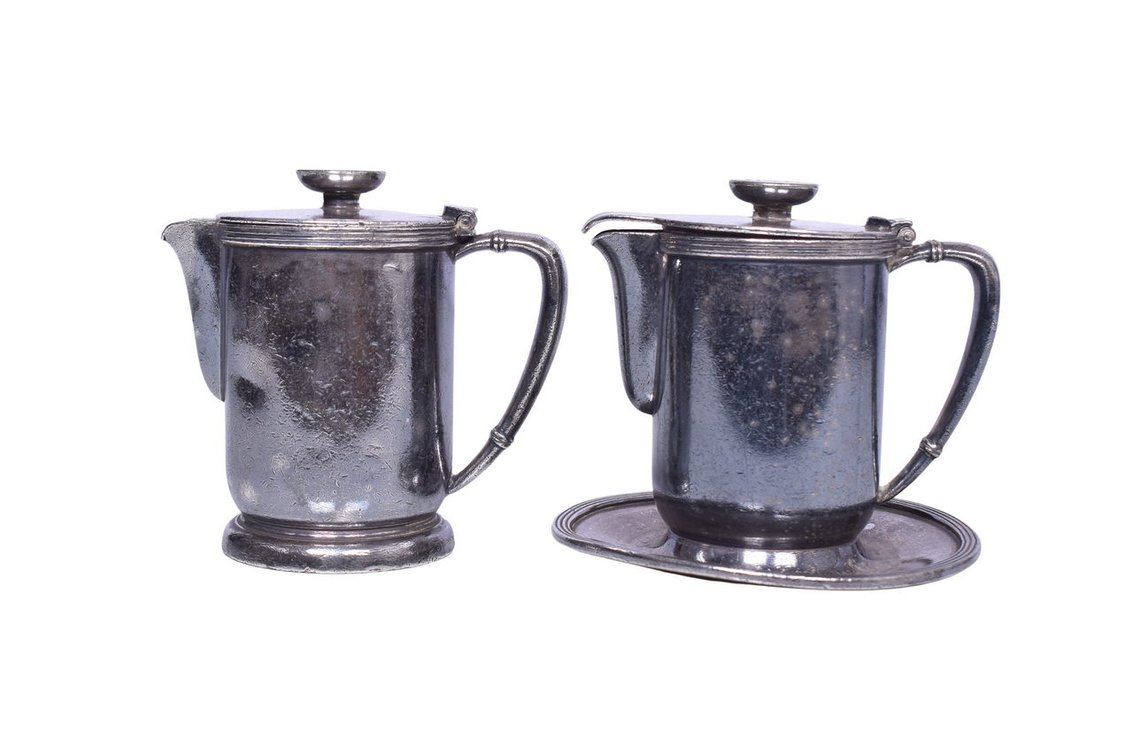Pair of New York Central Dining Car Silver Pitchers