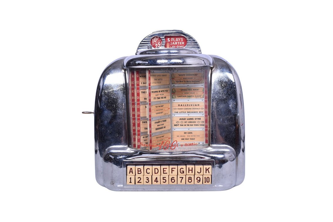 Seeburg 100 Wallomatic Jukebox Wall Box w/ Original Key