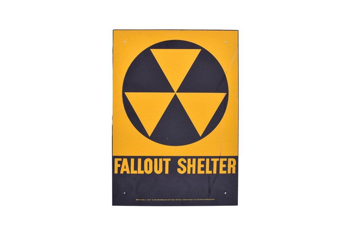 Civil Defense Galvanized Steel Fall Out Shelter Sign