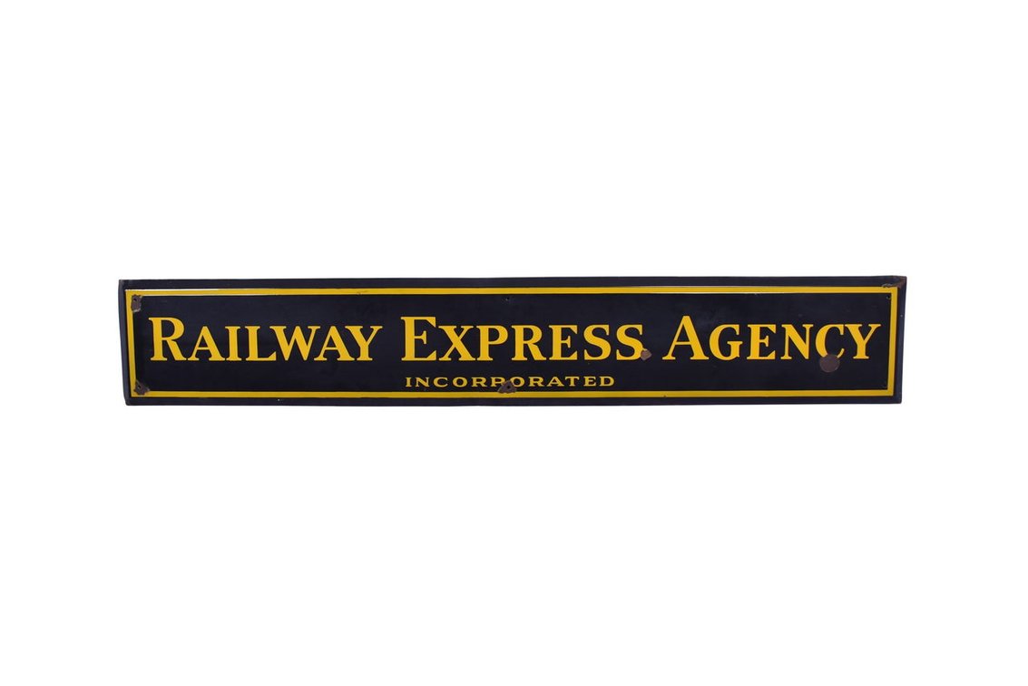 Railway Express Agency Incorporated Large Porcelain Sign