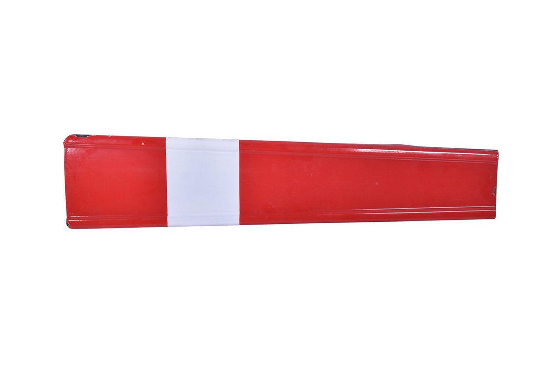 Red and White Porcelain Semaphore Blade