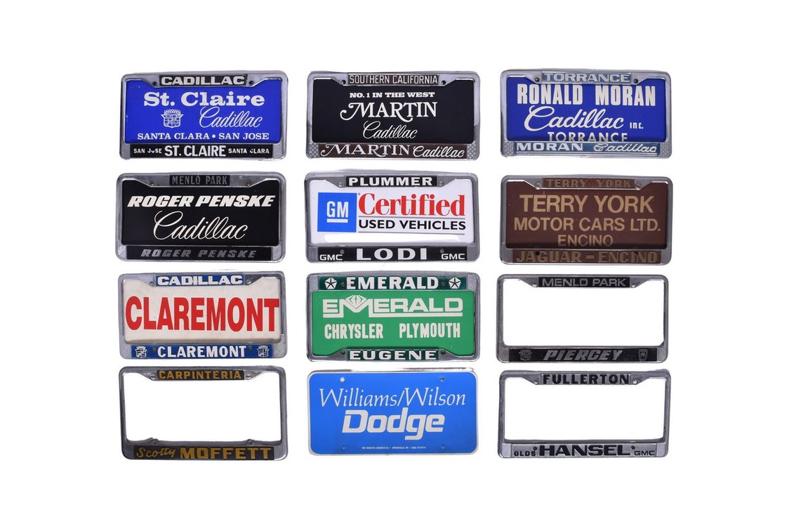 Eleven Metal License Plate Frames - Dealerships Cadillac, GMC, Jaguar