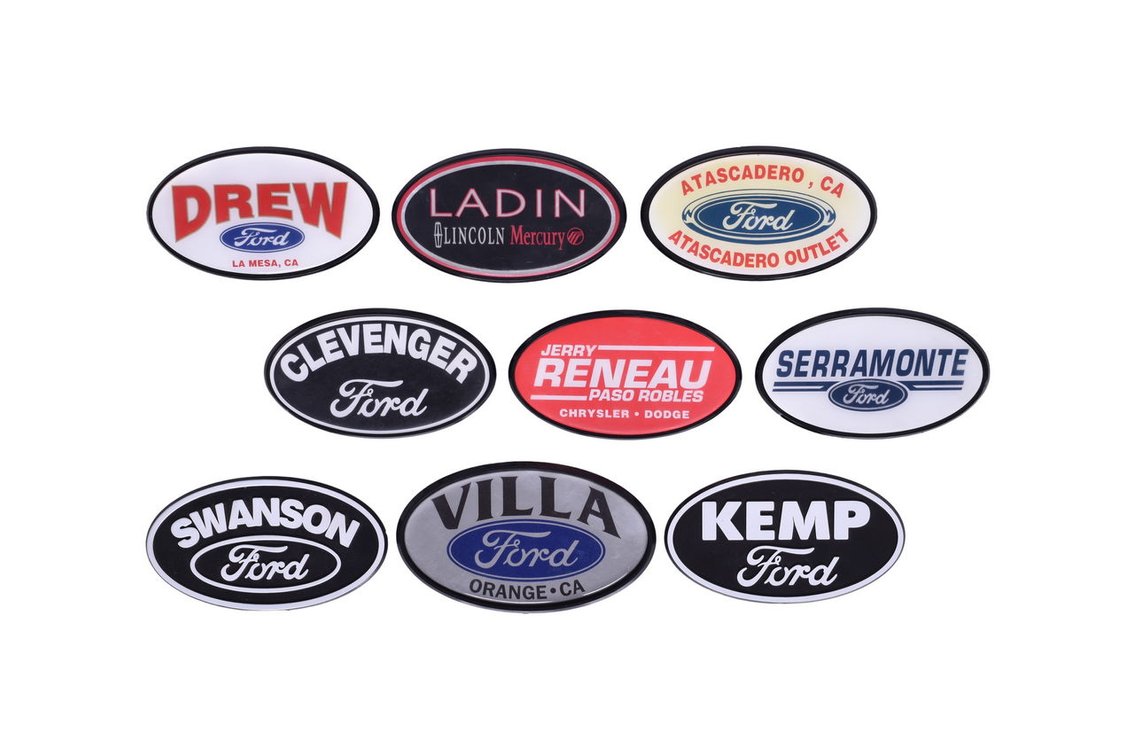 Set of Nine Plastic Trailer Hitch Covers / Dust Caps - Ford, Lincoln, Chrysler Dealerships