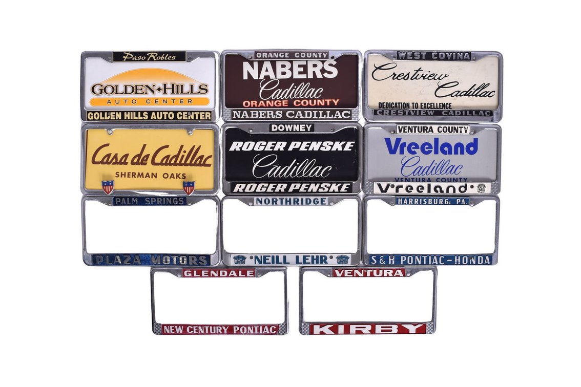 Eleven Metal License Plate Frames - Dealerships Pontiac and Cadillac