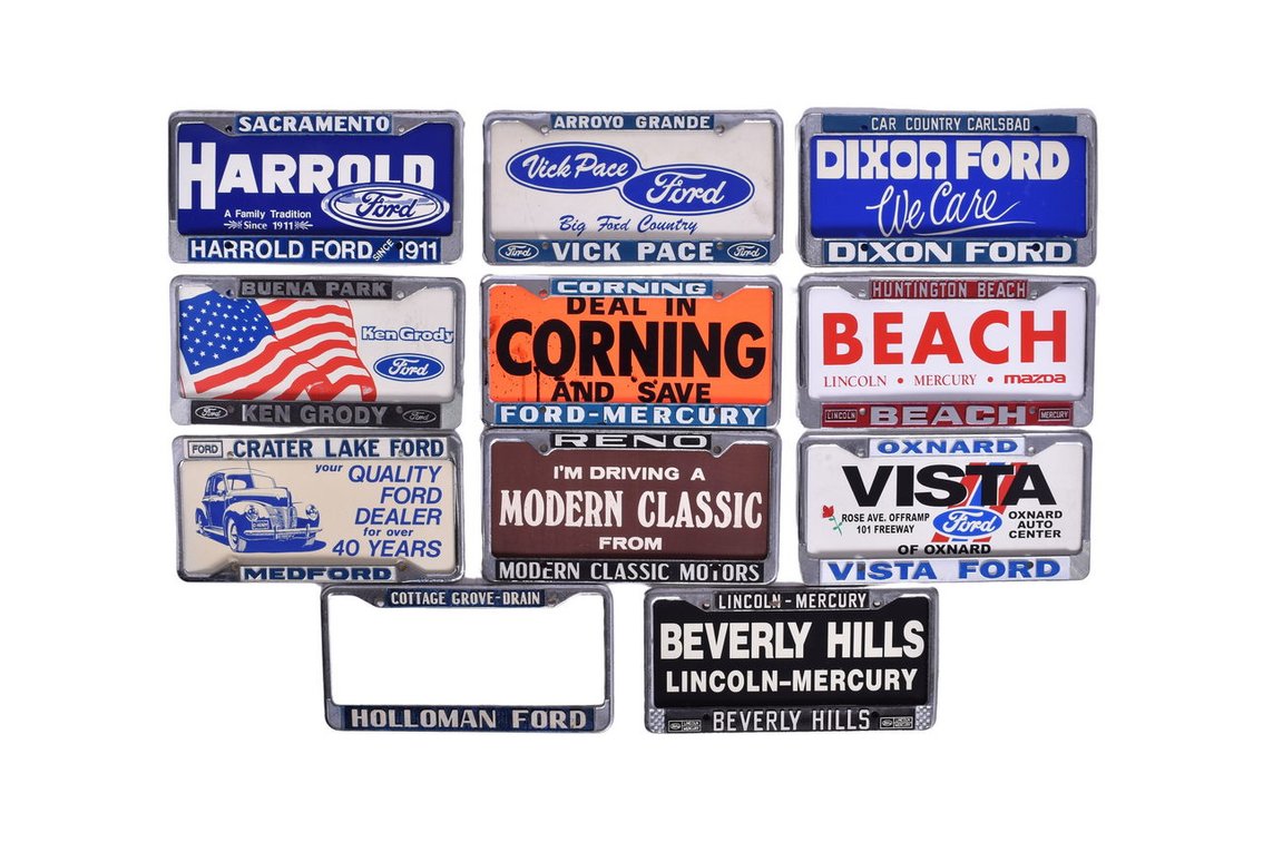 Eleven License Plate Frames - Dealerships Ford and Lincoln-Mercury