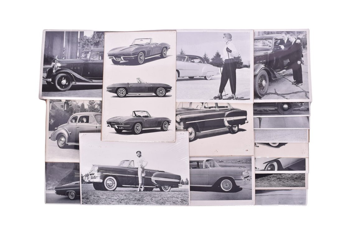 Sixteen Chevrolet Black and White Automobile Advertising Photographs 1920s-1960s
