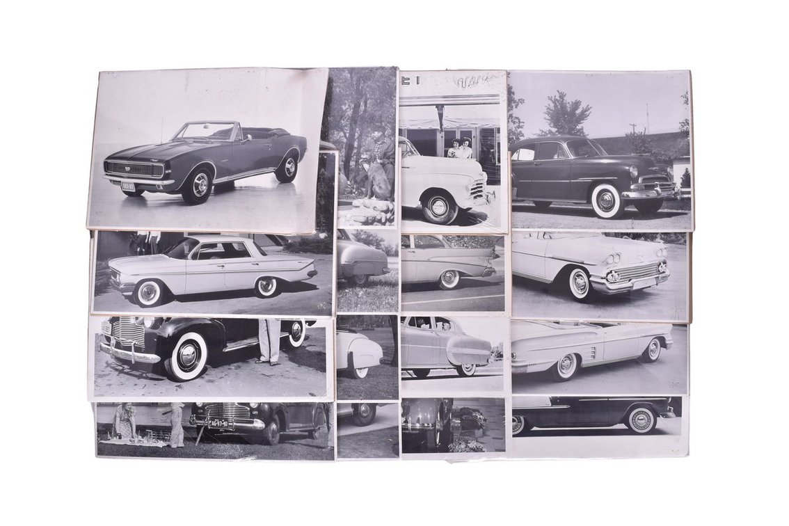 Sixteen Chevrolet Black and White Automobile Advertising Photographs 1930s-1960s