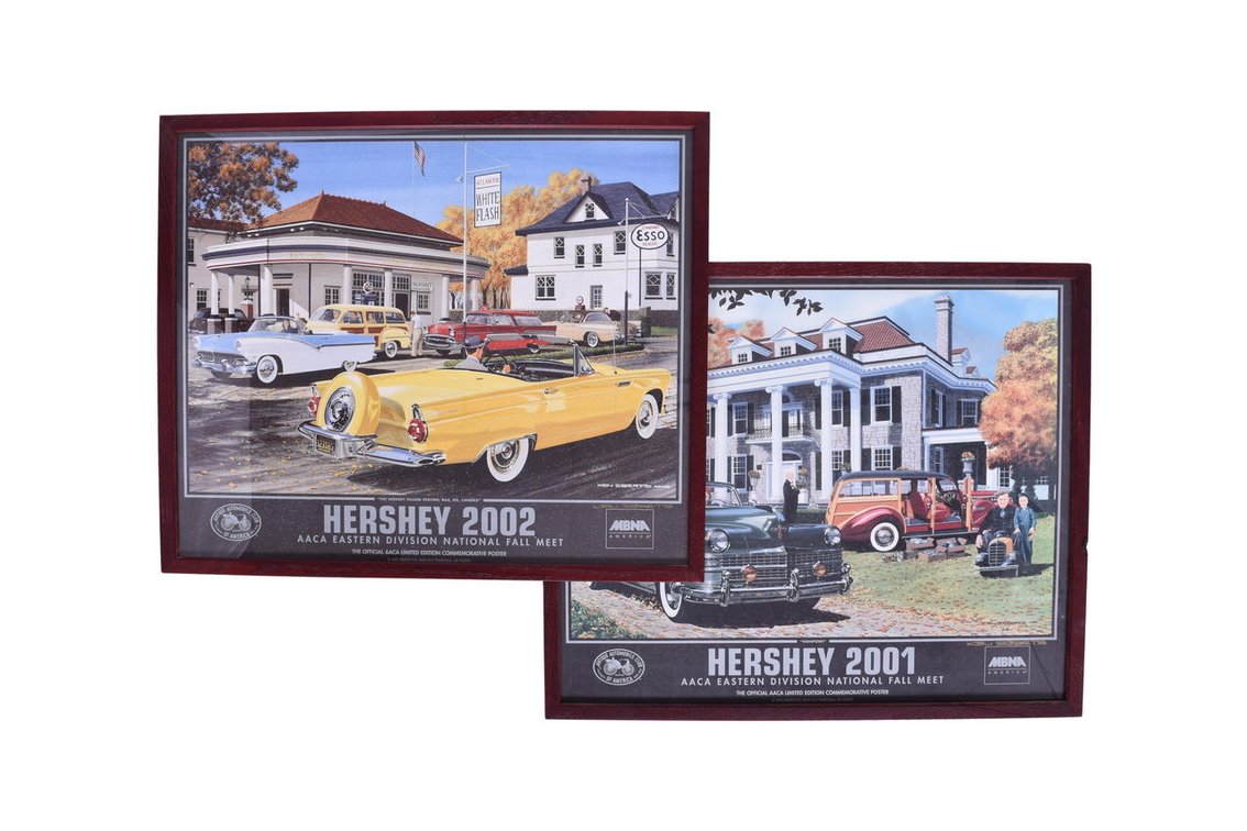 Pair of AACA Hershey Fall Meet Signed Ken Eberts Posters - 2001 and 2002