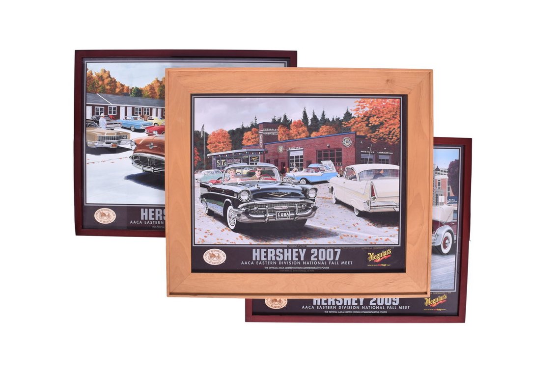 Trio of AACA Hershey Fall Meet Signed Ken Eberts Posters - 2007, 2009, and 2010