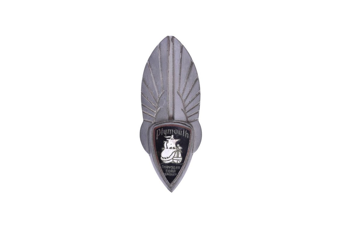 1930s Plymouth Chrysler Corp Radiator / Hood Emblem Badge