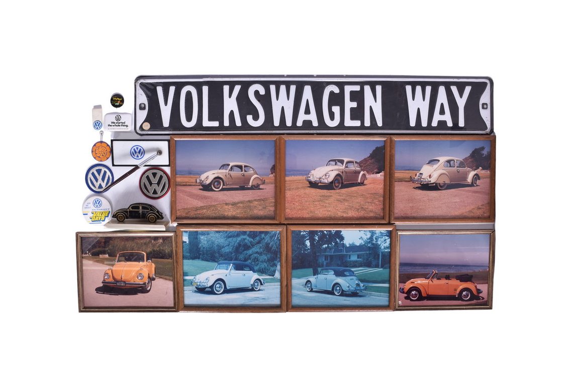 Volkswagen Memorabilia - Framed Photos, Pins, Street Sign, Desk Ornaments