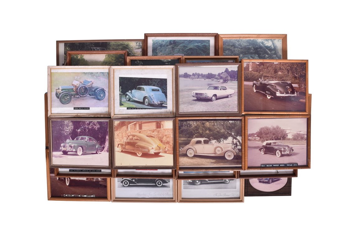 Twenty-Six Framed Automobile Photos - Auburn, Rolls Royce, Buick, Pierce Arrow