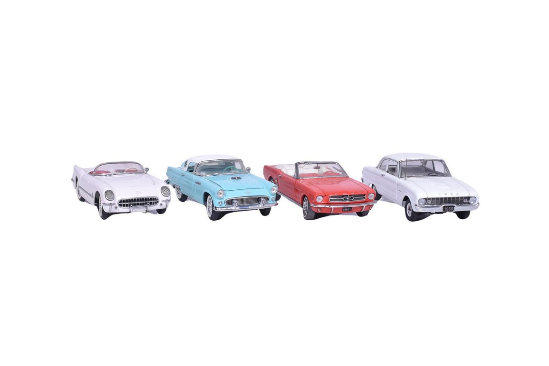 Four Franklin Mint 1:24 Models - 1964 1/2 Ford Mustang, 1960 Ford Falcon, 1956 Thunderbird