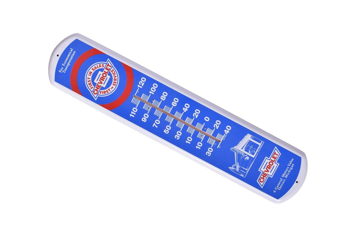 Chevrolet Advertising Metal Wall Hanging Thermometer Reproduction