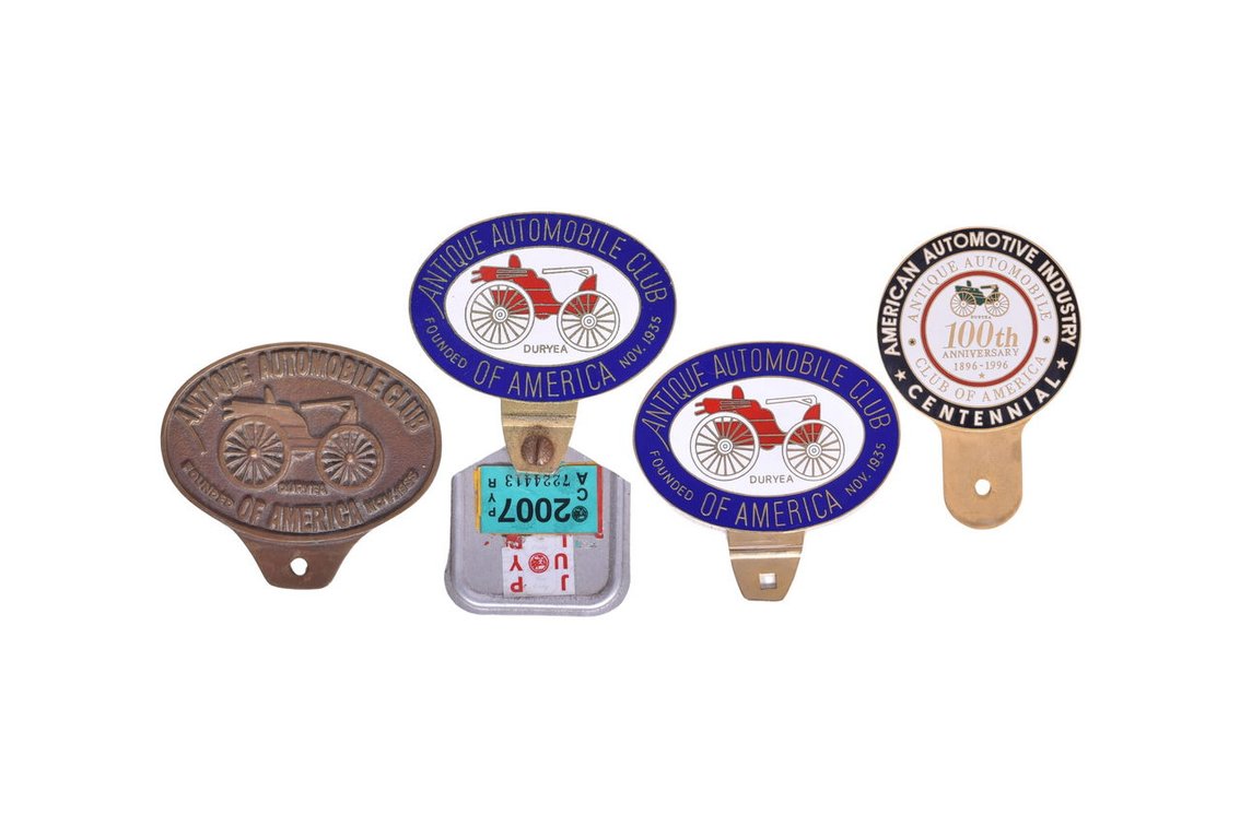 Four Antique Automobile Club of America License Plate Toppers