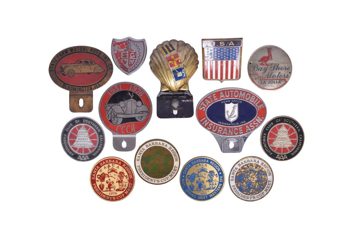 Thirteen License Plate Toppers / Stickers / Decorations - Shell, State Farm Mutual Auto Insurance, and More