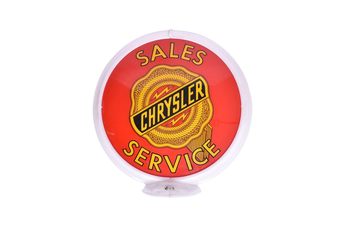 Reproduction Chrysler Sales Service Gas Pump Globe