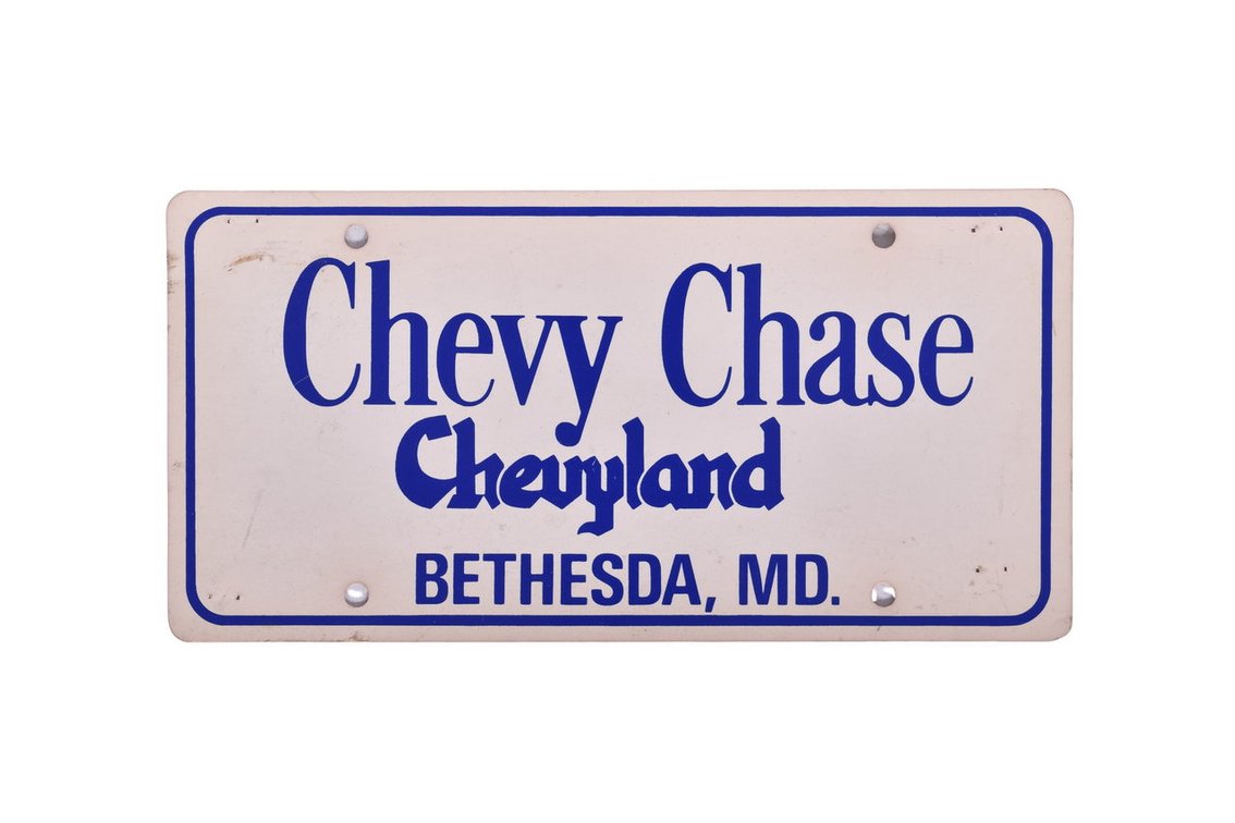 Chevy Chase Chevyland Car Dealership Promotional License Insert Paper Plate