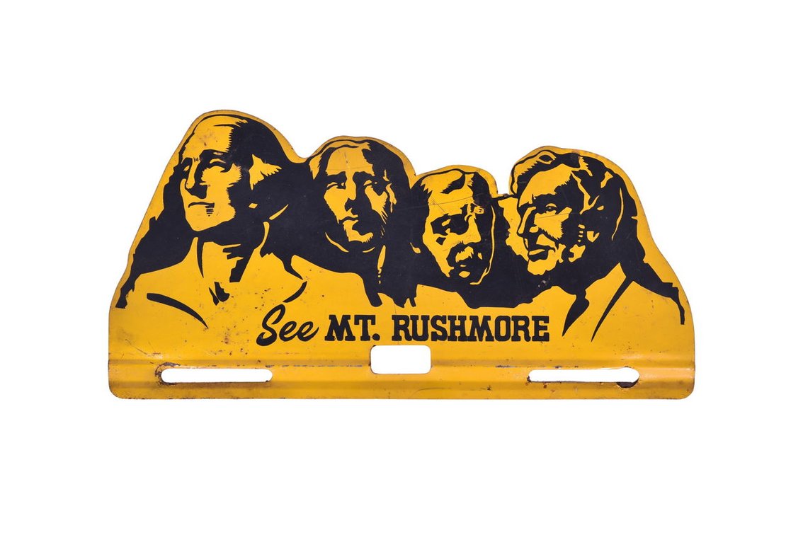 See Mount Rushmore License Plate Topper