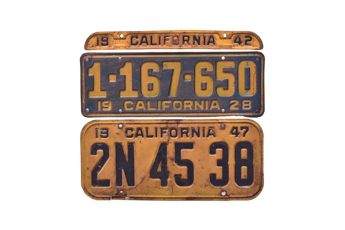 Pair of California License Plates - 1928 and 1947