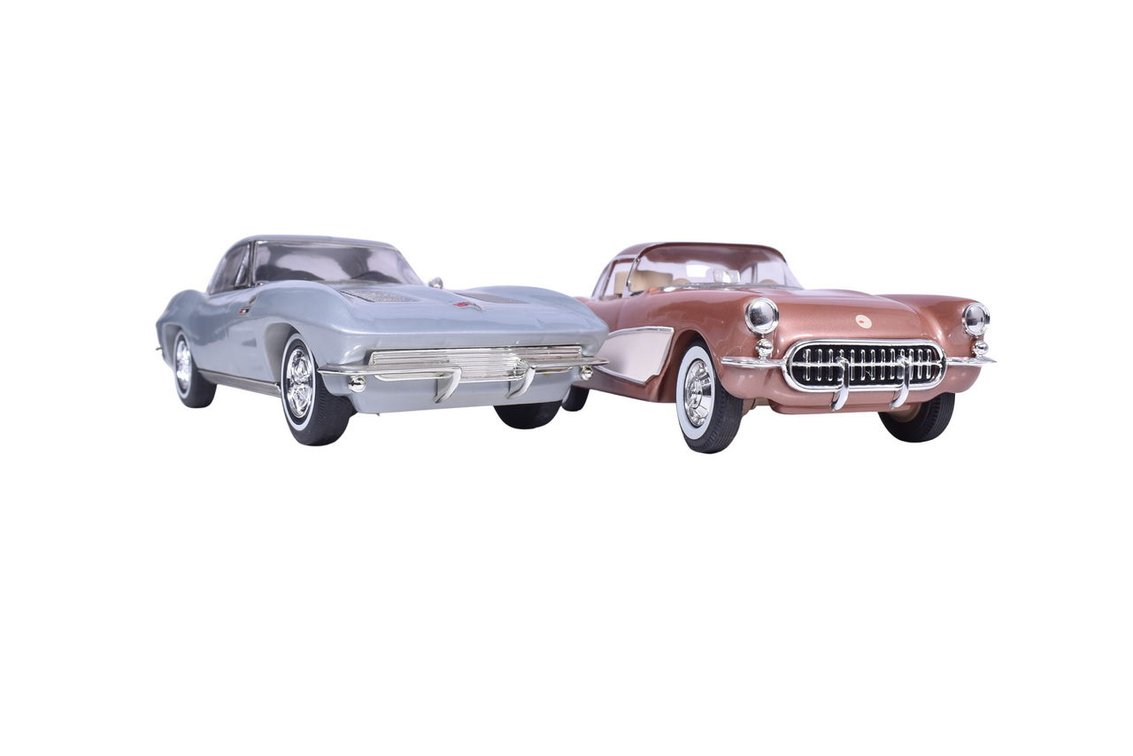 Pair of Ceramic Chevrolet Decanters - 1963 Corvette Stingray and 1957 Corvette