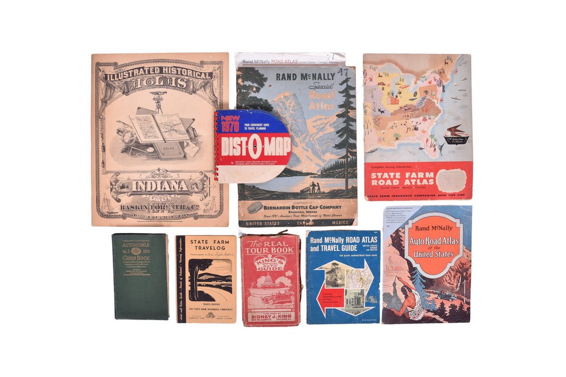 Group of Ten Automobile Service Station Road Maps, Guide Books, Atlas, etc. - Rand McNally, State Farm, King's