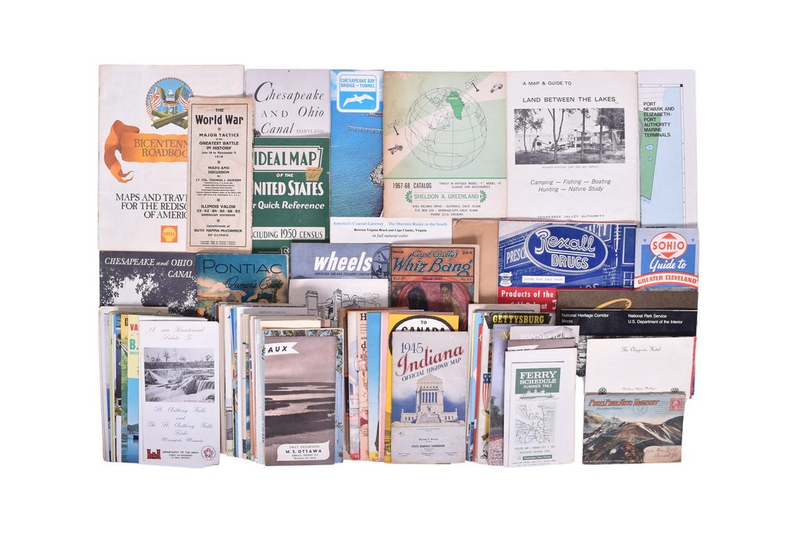 Large Group of Road Maps, Booklets, Car Owner's Guides, Brochures, Pamphlets, Catalogs, etc.