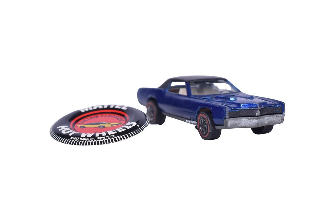 1968 Hot Wheels Redline Custom Eldorado in Blue w/ Button