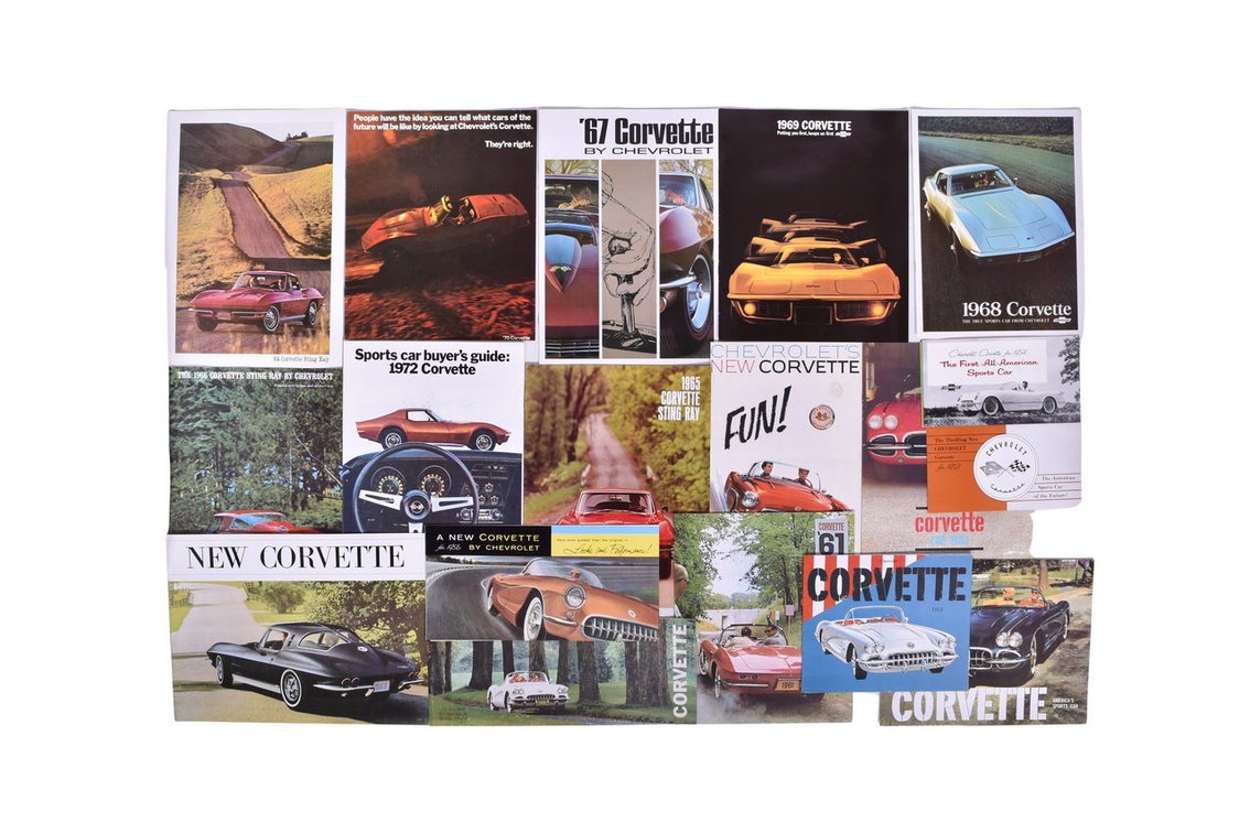 Nineteen Chevrolet Corvette Promotional Brochures - 1950s / 60s / 70s