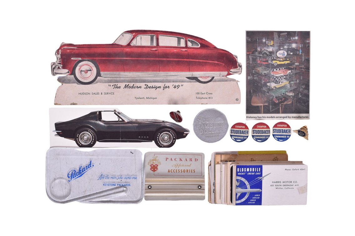 Assortment of Automobile Dealership Advertising Memorabilia - Packard, Studebaker, Rambler, Hudson, Bantam