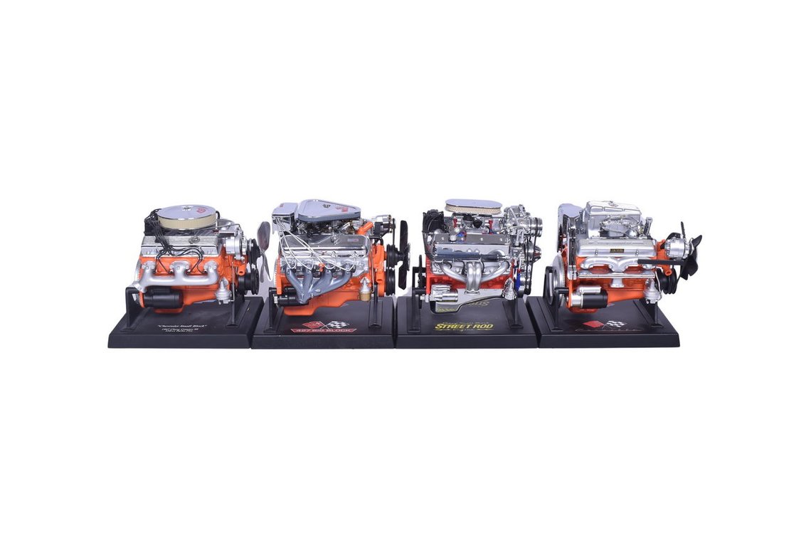 Four Liberty Classics Model Engines - Chevrolet 350-ci Turbo Fire, 427 Big Block, Street Rod, Corvette